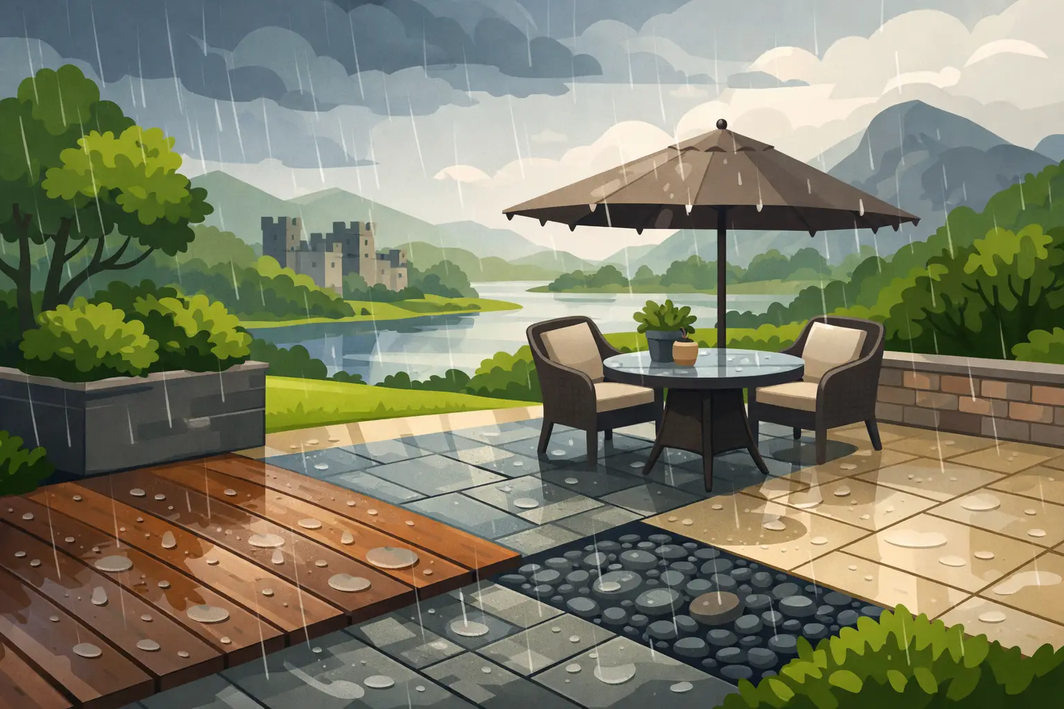 Best Patio Materials for Rain in Ireland